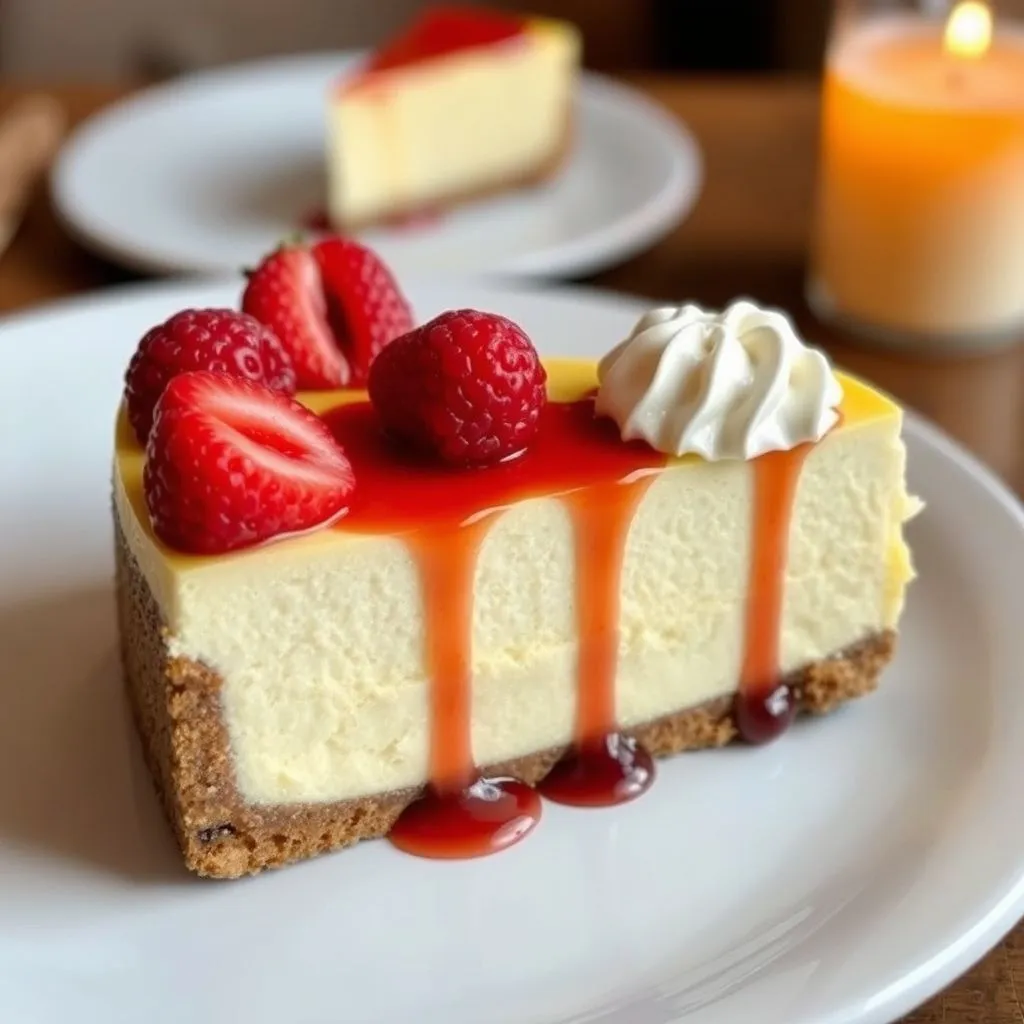 Traditional Scottish cheesecake with berry compote